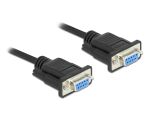 Delock RS-232 Kabel Seriell D-Sub 9 Buchse zu Buchse Nullmodem mit schmalem Steckergehäuse - Full Handshaking - 1 m