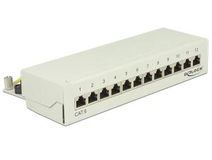 Delock Desktop Patchpanel 12 Port Cat.6 grau