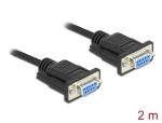 Delock RS-232 Kabel Seriell D-Sub 9 Buchse zu Buchse Nullmodem mit schmalem Steckergehäuse - Full Handshaking - 2 m