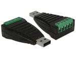 Delock Konverter USB Typ-A zu Seriell RS-422/485 Terminalblock mit Überspannungsschutz 600 W