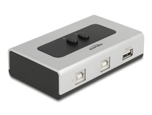 Delock Umschalter USB 2.0 mit 2 x Typ-B Buchse zu 1 x Typ-A Buchse manuell bidirektional