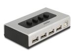 Delock Umschalter USB 2.0 mit 1 x Typ-B Buchse zu 4 x Typ-A Buchse manuell bidirektional