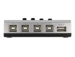Delock Umschalter USB 2.0 mit 4 x Typ-B Buchse zu 1 x Typ-A Buchse manuell bidirektional