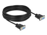 Delock RS-232 Kabel Seriell D-Sub 9 Buchse zu Buchse Nullmodem mit schmalem Steckergehäuse - CTS / RTS auto control - 10 m