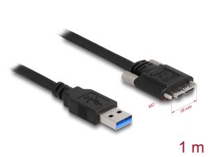 Delock USB 5 Gbps Kabel Typ-A Stecker zu Typ Micro-B Stecker mit Schrauben 1 m