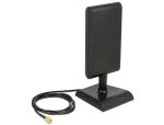 Delock LTE Antenne SMA Stecker 2 - 4 dBi omnidirektional mit magnetischem Standfuß und Anschlusskabel (ULA 100, 1 m) schwarz