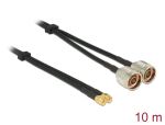 Delock Antennenkabel N Stecker > SMA Stecker Twinkabel RG-58 C/U 10 m