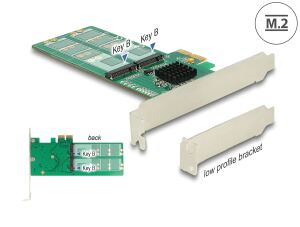 Delock PCI Express x2 Karte > 4 x intern M.2 Key B - Low Profile Formfaktor