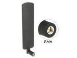 Delock LTE Antenne SMA Stecker 2 dBi omnidirektional drehbar mit Kippgelenk schwarz