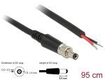 Delock Stromversorgungskabel DC 5,5 x 2,5 x 9,5 mm verschraubbar zu offenen Kabelenden 95 cm