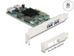 Delock PCI Express x4 Karte zu 2 x extern USB 5 Gbps Typ-A + 2 x intern USB 5 Gbps Typ-A Dual Channel - Low Profile Formfaktor