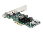 Delock PCI Express x4 Karte zu 2 x extern USB 5 Gbps Typ-A + 2 x intern USB 5 Gbps Typ-A Dual Channel - Low Profile Formfaktor