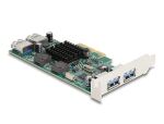 Delock PCI Express x4 Karte zu 2 x extern USB 5 Gbps Typ-A + 2 x intern USB 5 Gbps Typ-A Dual Channel - Low Profile Formfaktor