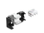 Delock Keystone Modul RJ45 Buchse zu LSA Cat.6 45° gewinkelte Buchse ungeschirmt schwarz / weiß