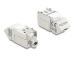 Delock Keystone Modul RJ45 Buchse zu LSA Cat.6A 45° gewinkelte Buchse geschirmt 90° Kabelführung werkzeugfrei Metall