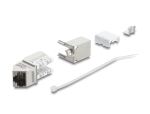 Delock Keystone Modul RJ45 Buchse zu LSA Cat.6A 45° gewinkelte Buchse geschirmt 90° Kabelführung werkzeugfrei Metall
