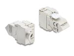 Delock Keystone Modul RJ45 Buchse zu LSA Cat.6A 45° gewinkelte Buchse geschirmt 180° Kabelführung werkzeugfrei Metall