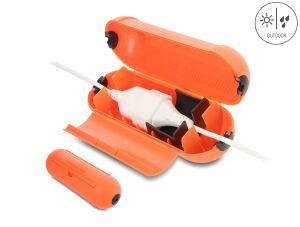 Delock Schutzbox für Kabelverbindungen IP44 mit Aufhängehaken orange