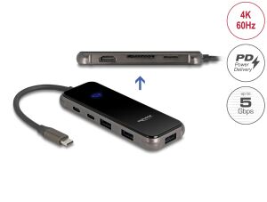 Delock USB Type-C™ Dockingstation 4K - HDMI / USB Hub / SD - Micro SD Slot / PD 3.0 85 W Oberfläche aus gehärtetem Glas