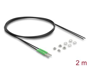 Delock LWL Sensorkabel mit M3 x 0,5 mm Gewinde Thru-Beam Sensor zu offenem Faserende Set 2 m schwarz