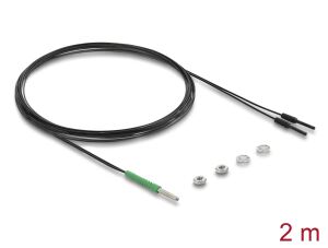 Delock LWL Sensorkabel mit M3 x 0,5 mm Gewinde Diffuse Reflektive Sensor zu 2 x 1 Pin Stecker 2 m schwarz
