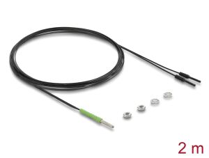 Delock LWL Sensorkabel mit M3 x 0,5 mm Gewinde Koaxial Reflektive Sensor zu 2 x 1 Pin Stecker 2 m schwarz