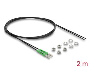 Delock LWL Sensorkabel mit M4 x 0,7 mm Gewinde Thru-Beam Sensor zu offenem Faserende Set 2 m schwarz