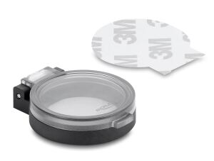 Delock Schutzklappe für Einbaubuchse rund schwarz / transparent - Staubschutz mit automatischer Klapptür