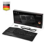 Perixx PERIBOARD-535 II DE BR, kabelgebundene mechanische Ergo-Tastatur, braun