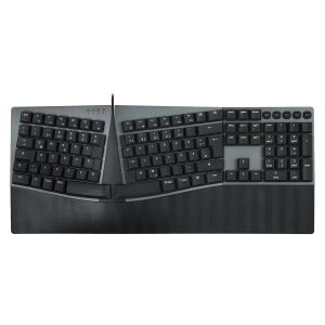 Perixx PERIBOARD-535 II DE RD, kabelgebundene mechanische Ergo-Tastatur, rot