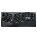 Perixx PERIBOARD-535 II DE RD, kabelgebundene mechanische Ergo-Tastatur, rot