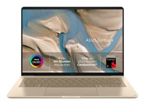ASUS Zenbook 14 UX3480QA-U1157W Copilot+ PC Snapdragon X1-26-100 Laptop 35,6 cm (14") WUXGA 16 GB LPDDR5x-SDRAM 512 GB SSD Wi-Fi 6E (802.11ax) Windows 11 Home Beige QWERTZ Deutsch