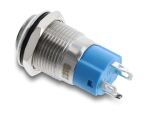 Delock Drucktaster zum Einbau 12 mm 4 x Lötanschluss LED grün Powersymbol hoch tastend