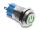 Delock Drucktaster zum Einbau 12 mm 4 x Lötanschluss LED grün Powersymbol hoch tastend