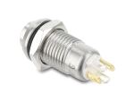 Delock Drucktaster zum Einbau 8 mm 4 x Lötanschluss LED tastend hoch Ring grün