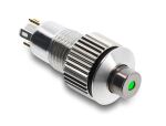 Delock Drucktaster zum Einbau 8 mm 4 x Lötanschluss LED grüner Punkt tastend sehr hoch