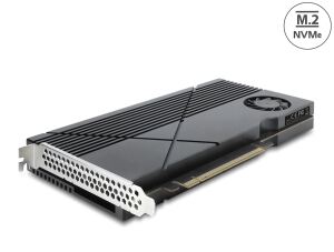 Delock PCI Express 3.0 x16 Karte zu 8 x intern NVMe M.2 Key M 2280 mit Kühlkörper und Lüfter