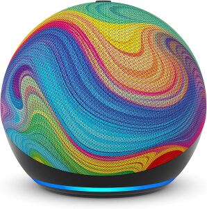AMAZON Echo Dot (5.Generation) Kids, Smart Speaker, Regenbogenwirbe
