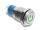 Delock Drucktaster zum Einbau 12 mm 4 x Lötanschluss LED grün Powersymbol tastend