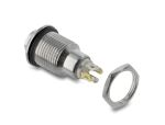 Delock Drucktaster zum Einbau 10 mm 4 x Lötanschluss LED tastend hoch Ring grün