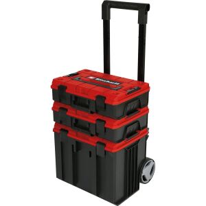 Einhell Systemkoffer E-Case Tower (schwarz/rot, 1x E-Case L, 2x E-Case S)