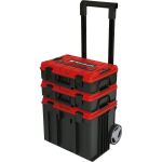 Einhell Systemkoffer E-Case Tower (schwarz/rot, 1x E-Case L, 2x E-Case S)