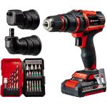 Einhell Power X-Change Akku-Bohrschrauber TE-CD 18/45 3X-Li +22, 18Volt (rot/schwarz, Li-Ion-Akku 2,0Ah, 22-teiliges Zubehör)
