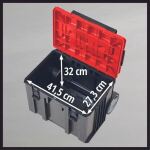 Einhell Systemkoffer E-Case L (schwarz/dunkelrot, mit Räder)