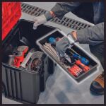 Einhell Systemkoffer E-Case L (schwarz/dunkelrot, mit Räder)