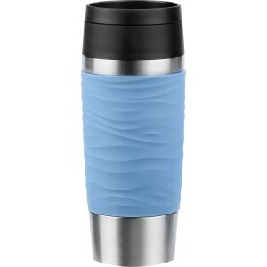 EMSA TRAVEL MUG Waves Thermobecher (hellblau/edelstahl, 0,36 Liter)