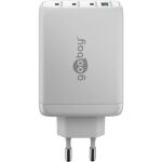 Goobay USB-C PD Multiport-Schnellladegerät 100 Watt (weiß, 1x USB-A QC, 3x USB-C PD, GaN-Technologie)