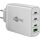 Goobay USB-C PD Multiport-Schnellladegerät 100 Watt (weiß, 1x USB-A QC, 3x USB-C PD, GaN-Technologie)