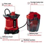 Einhell Power X-Change Akku-Schmutzwasserpumpe GE-DP 18/25 LL Li-Solo, 18Volt, Tauch- / Druckpumpe (rot/schwarz, ohne Akku und Ladegerät)