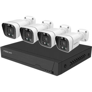 Foscam FNA 108 E B4 2T (schwarz/weiß, FNA108E 8-Kanal NVR, 4x V8EP Kamera)